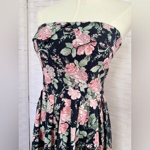Vintage Laura Ashley Strapless Maxi Dress